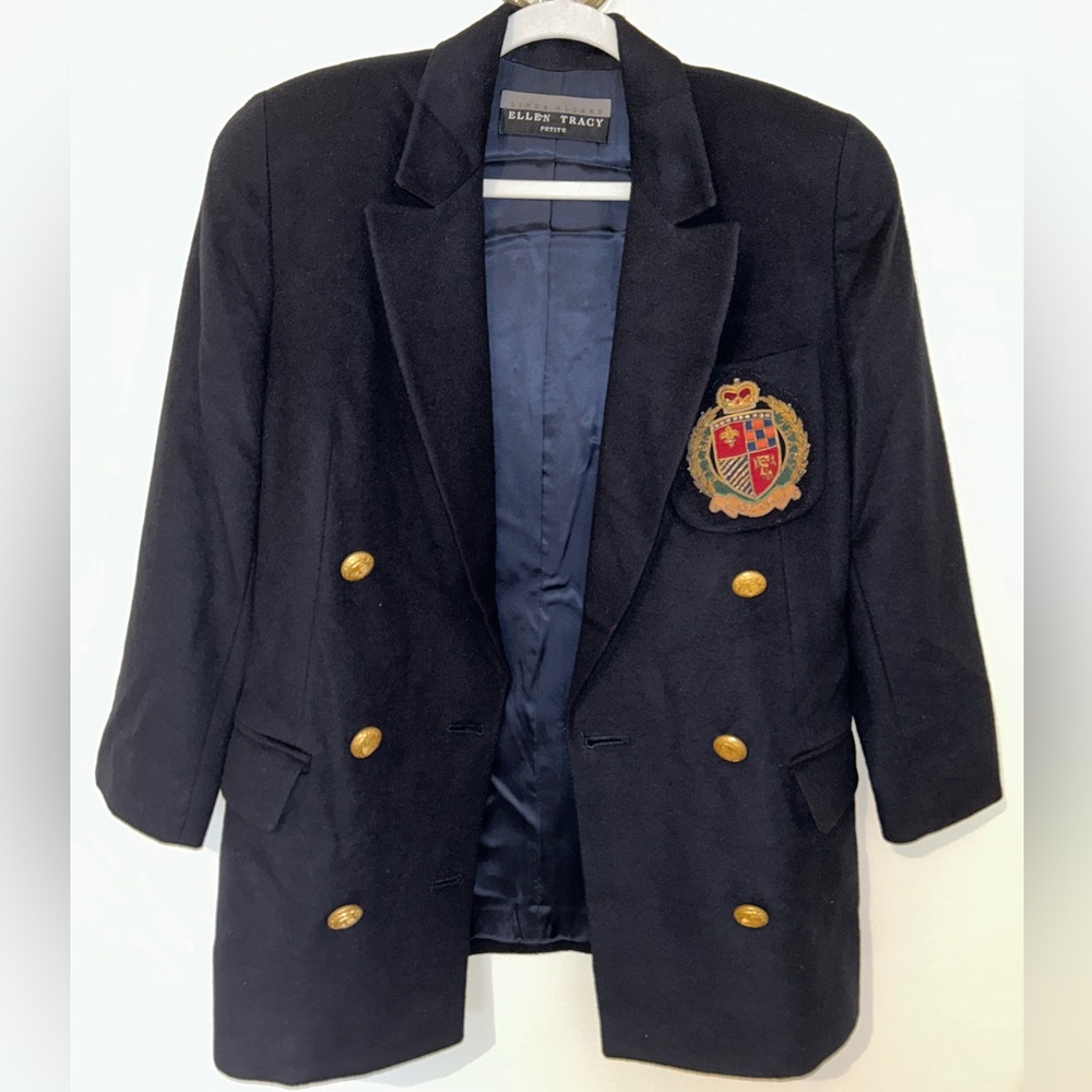Linda Allard Ellen Tracy Wool Rowing Blazer